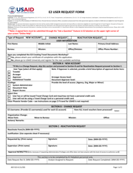 Form AID522-6 &quot;E2 User Request Form&quot;