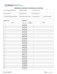 Form AID524-2 Personnel Accountability Exercise Evaluation Form