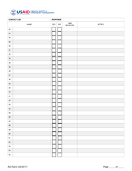 Form AID524-2 Personnel Accountability Exercise Evaluation Form, Page 2