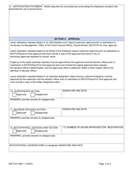 Form AID480-1 Leave Restoration Request Form, Page 2