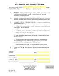 Document preview: HRO Form 135 Nfc Sensitive Data Security Agreement
