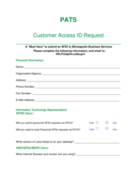 Document preview: Pats Customer Access Id Request