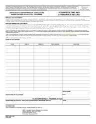Document preview: MRP Form 126C Volunteer Time and Attendance Record
