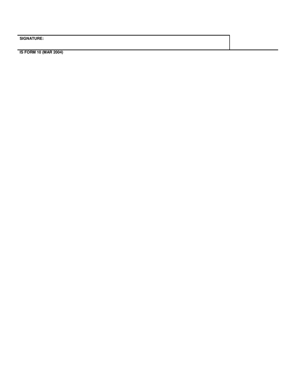 IS Form 10 Attachment 1 Assignment and Policy Commitment, Page 2