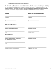 HRO Form 112 Student Career Experience Program Working Agreement, Page 3