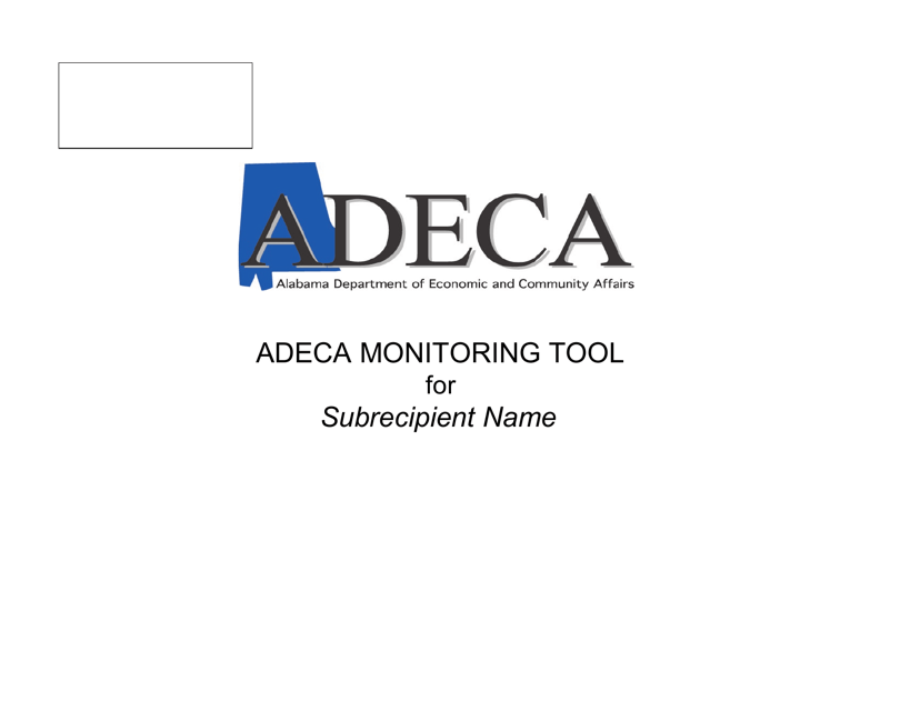 Adeca Monitoring Tool Template - Alabama