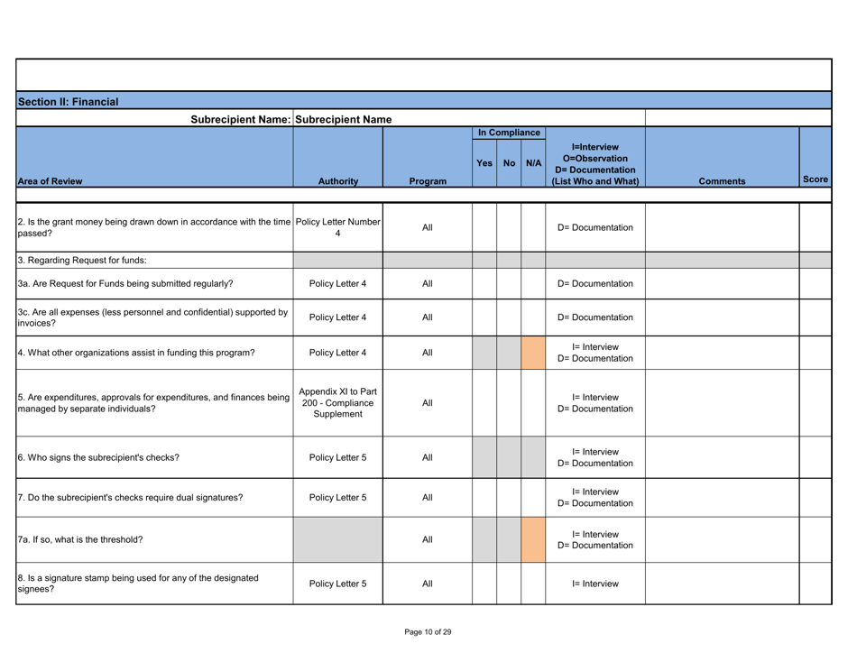 Adeca Monitoring Tool Template - Alabama, Page 10