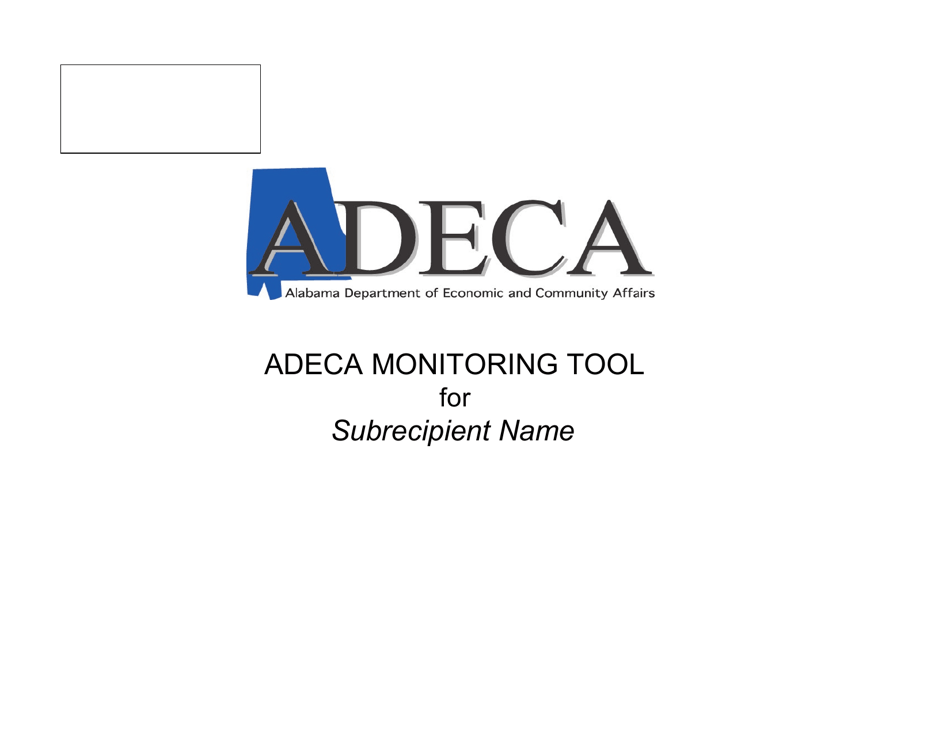 Adeca Monitoring Tool Template - Alabama, Page 1