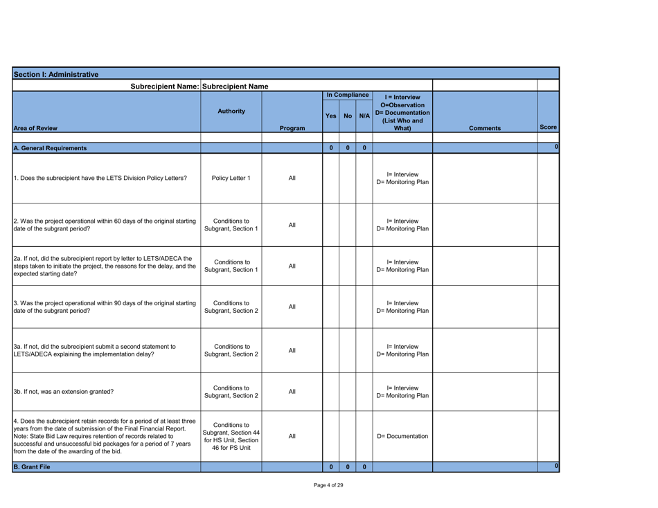 Adeca Monitoring Tool Template - Alabama, Page 4