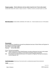 &quot;Alabama Cdbg Application Summary Form&quot; - Alabama, Page 2