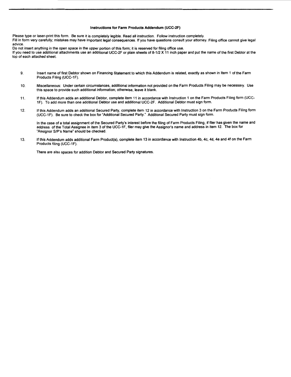 Form UCC-2F Farm Products Addendum - Alabama, Page 5