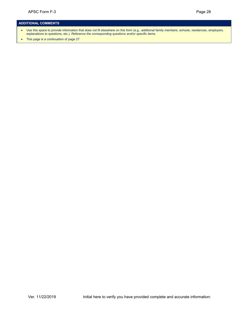 APSC Form F-3 Personal History Statement - Alaska, Page 28