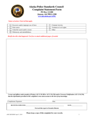 Complaint Form - Alaska, Page 2
