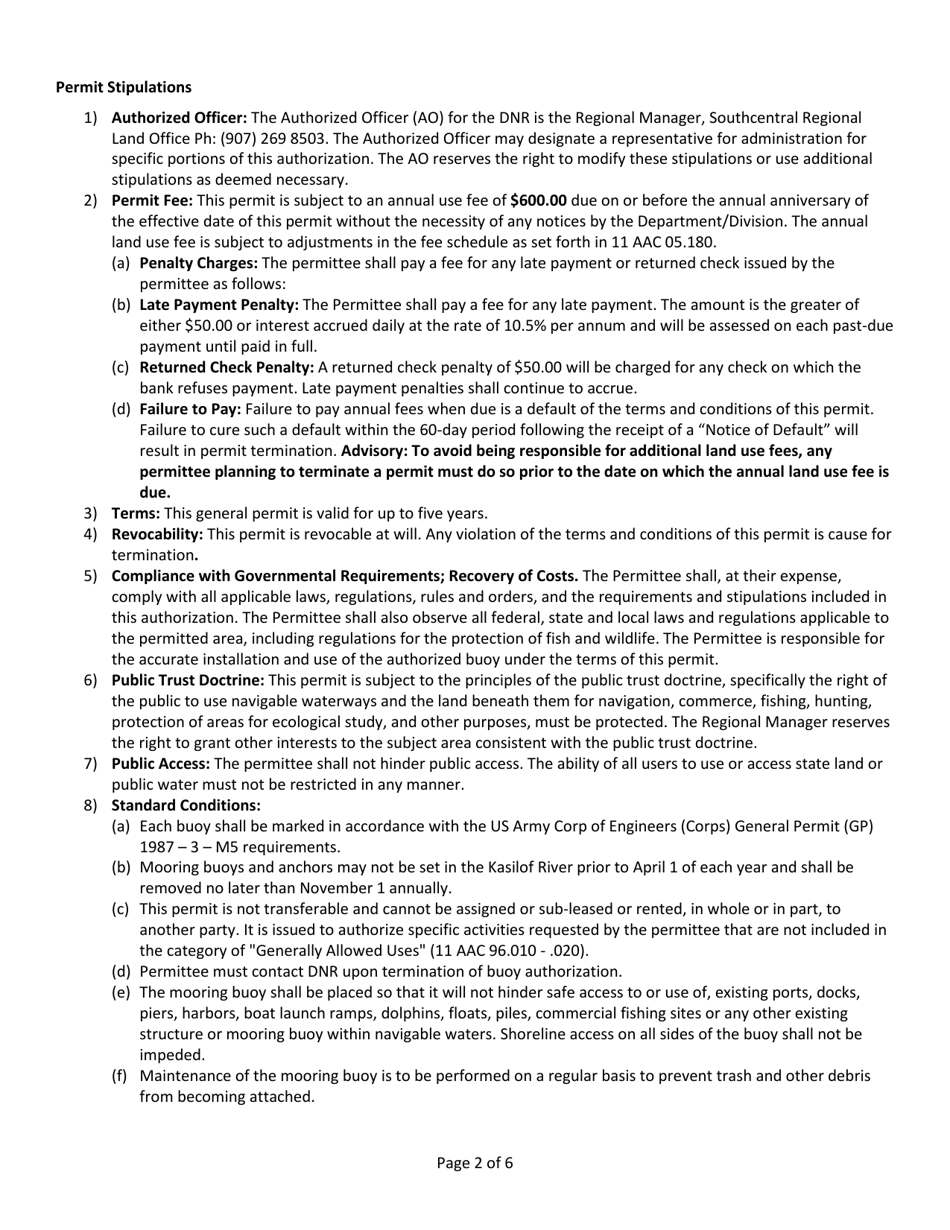 Kasilof River Mooring Buoy-General Permit - Alaska, Page 3