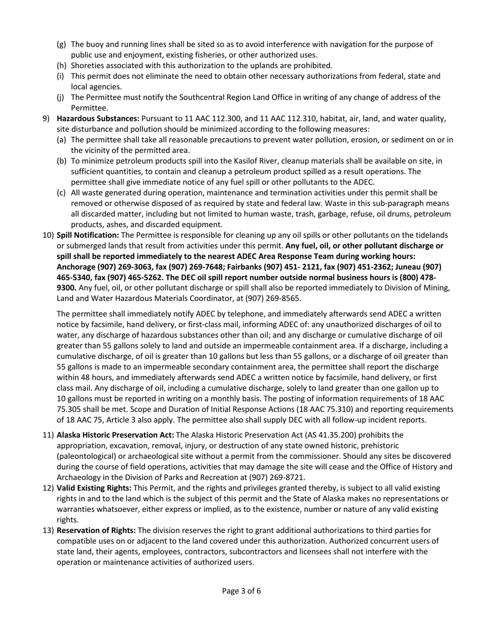 Kasilof River Mooring Buoy-General Permit - Alaska, Page 4