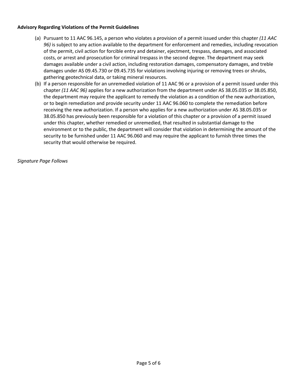Kasilof River Mooring Buoy-General Permit - Alaska, Page 6