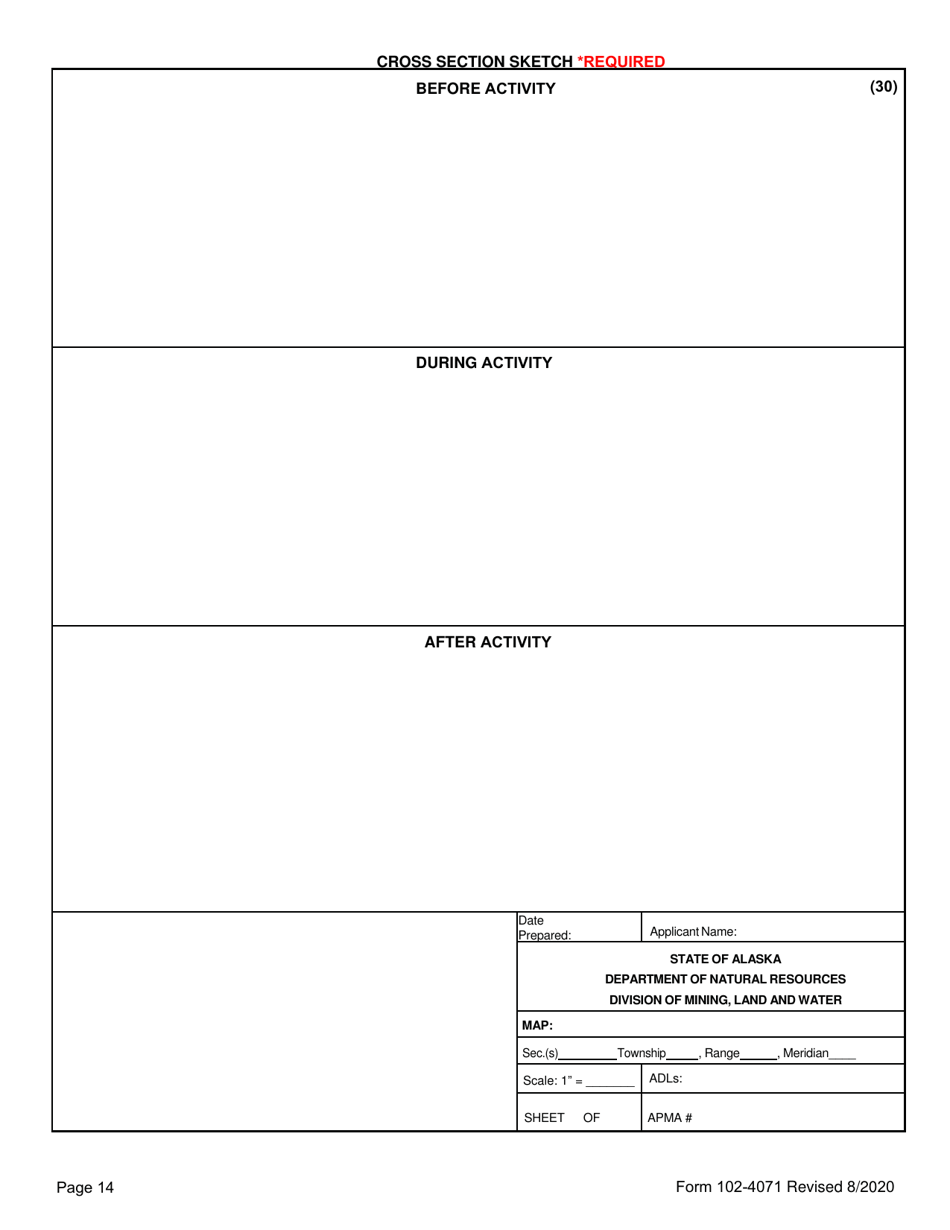 Form 102-4071 Application for Permits to Mine - Alaska, Page 20