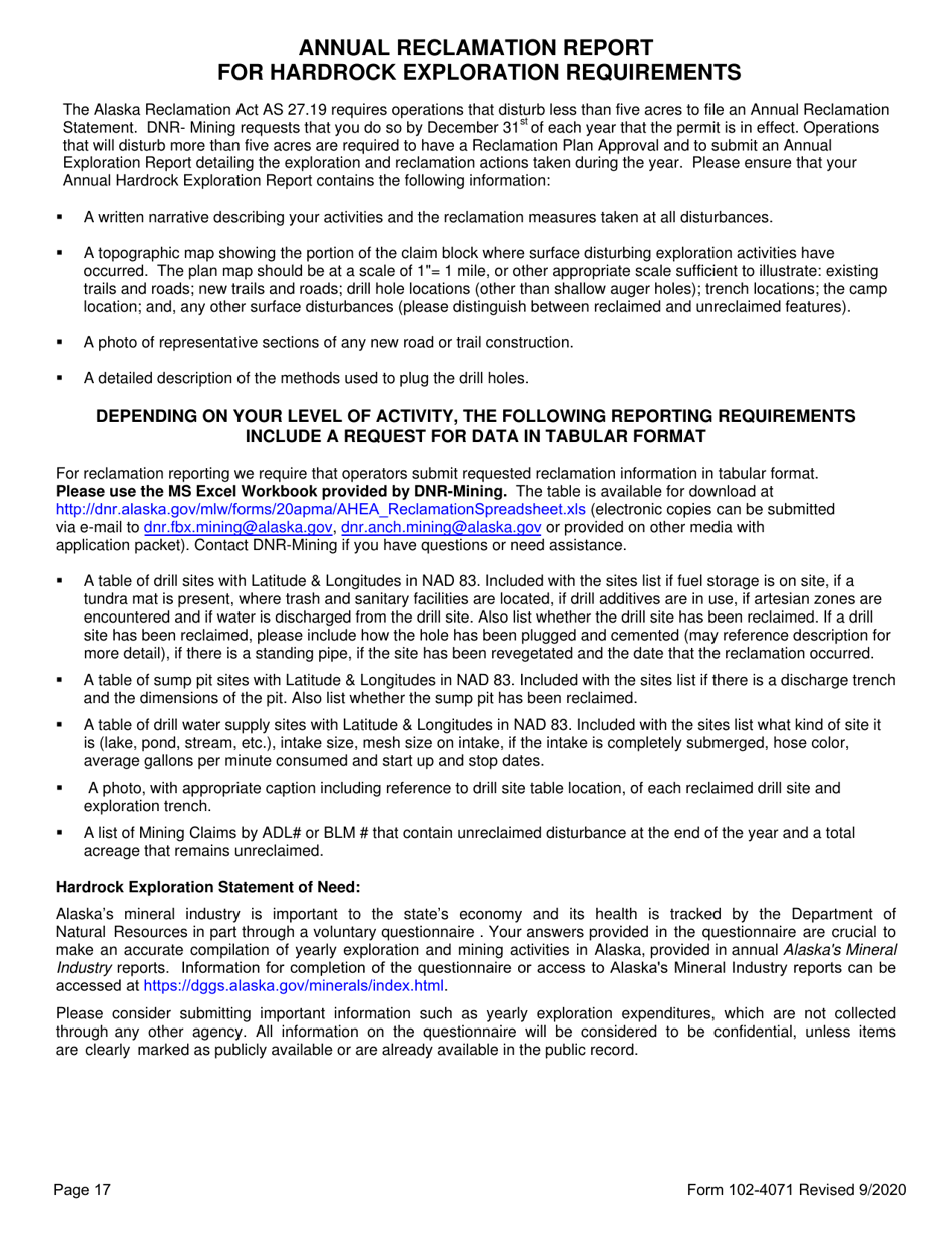 Form 102-4071 Application for Permits to Mine - Alaska, Page 24