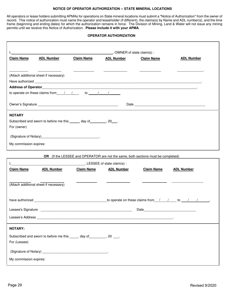 Form 102-4071 Application for Permits to Mine - Alaska, Page 38