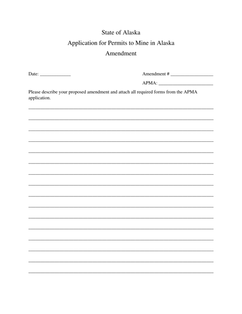 Application for Permits to Mine in Alaska Amendment - Alaska Download Pdf