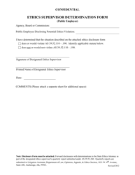&quot;Ethics Supervisor Determination Form (Public Employee)&quot; - Alaska