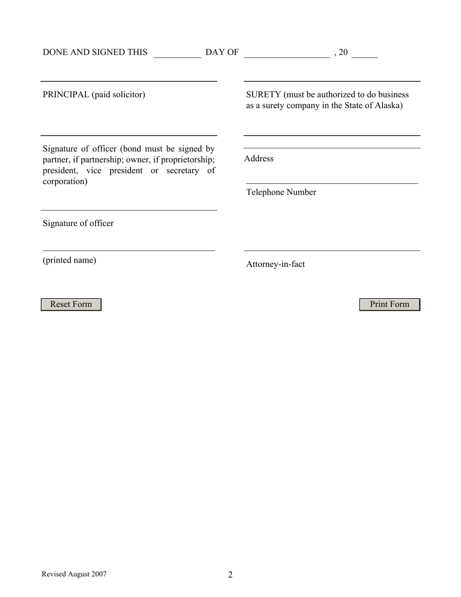 Paid Solicitor Surety Bond - Alaska, Page 3