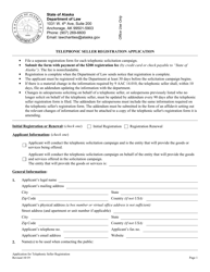 Telephonic Seller Registration Application - Alaska