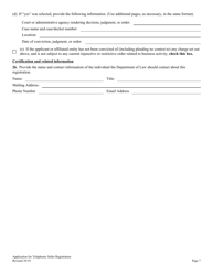 Telephonic Seller Registration Application - Alaska, Page 7