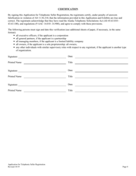 Telephonic Seller Registration Application - Alaska, Page 8