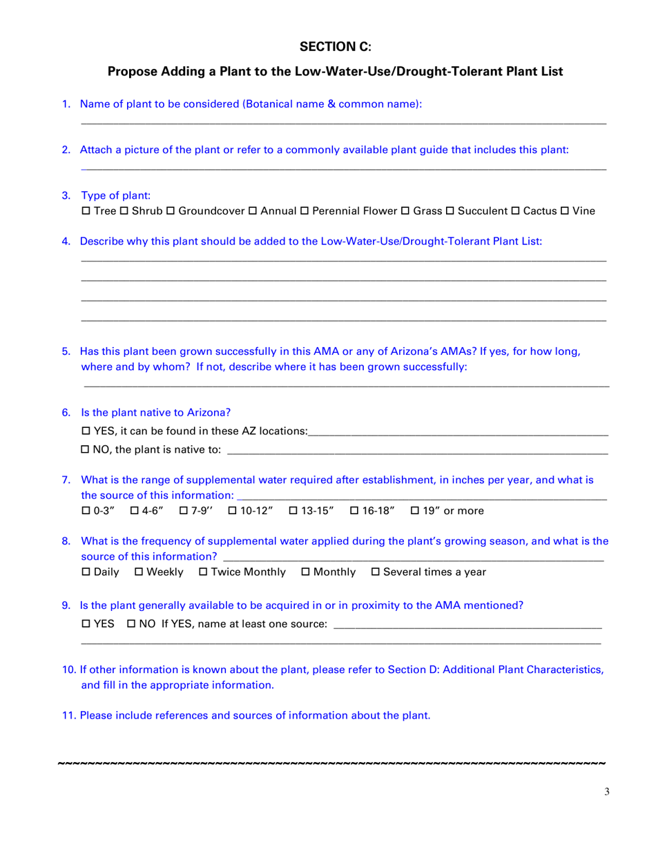 Application for Modification of the Low-Water-Use / Drought-Tolerant Plant List - Arizona, Page 3