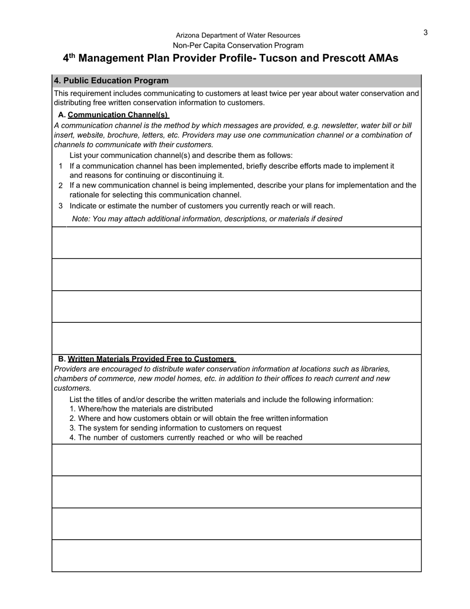 4th Management Plan Provider Profile - Tucson and Prescott Amas - Arizona, Page 3