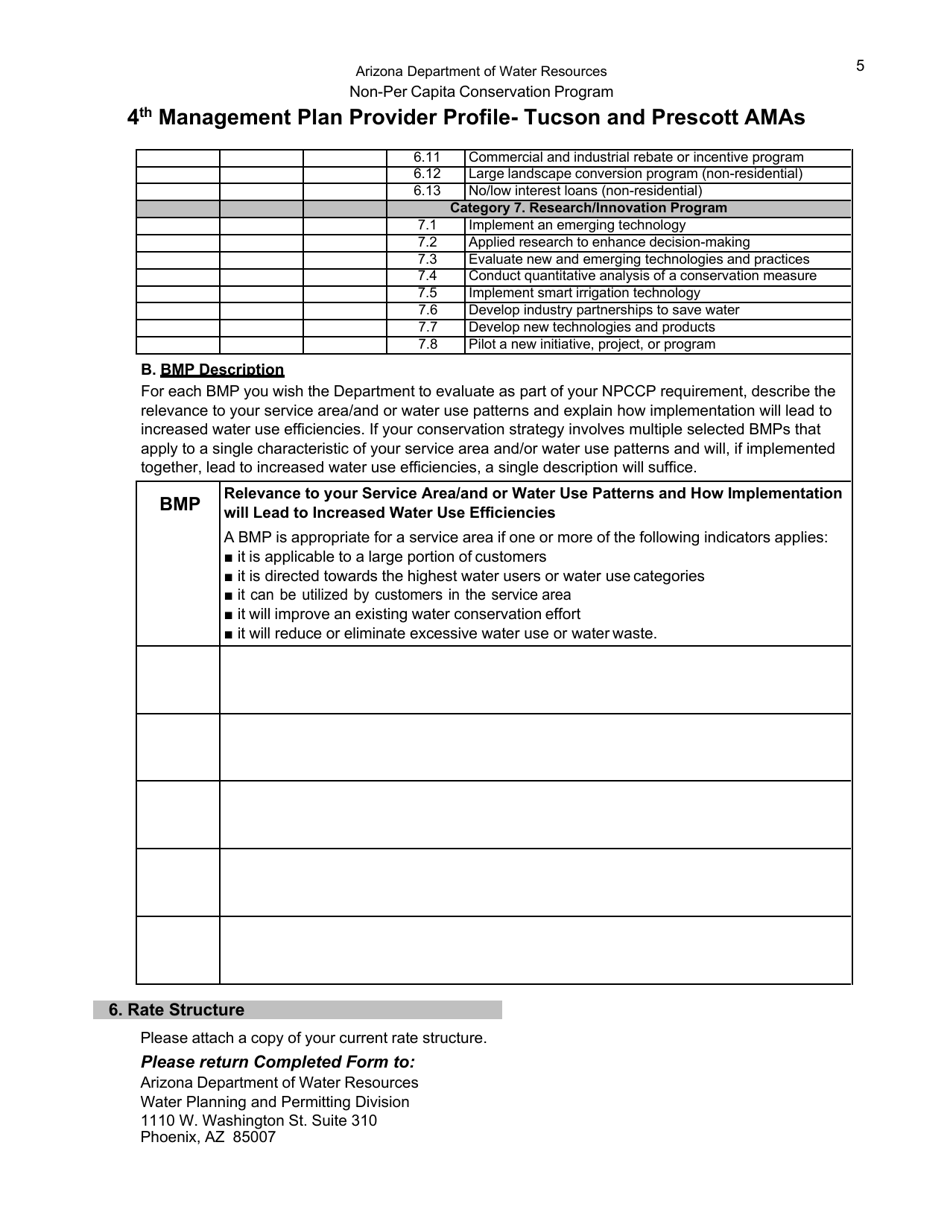 4th Management Plan Provider Profile - Tucson and Prescott Amas - Arizona, Page 5
