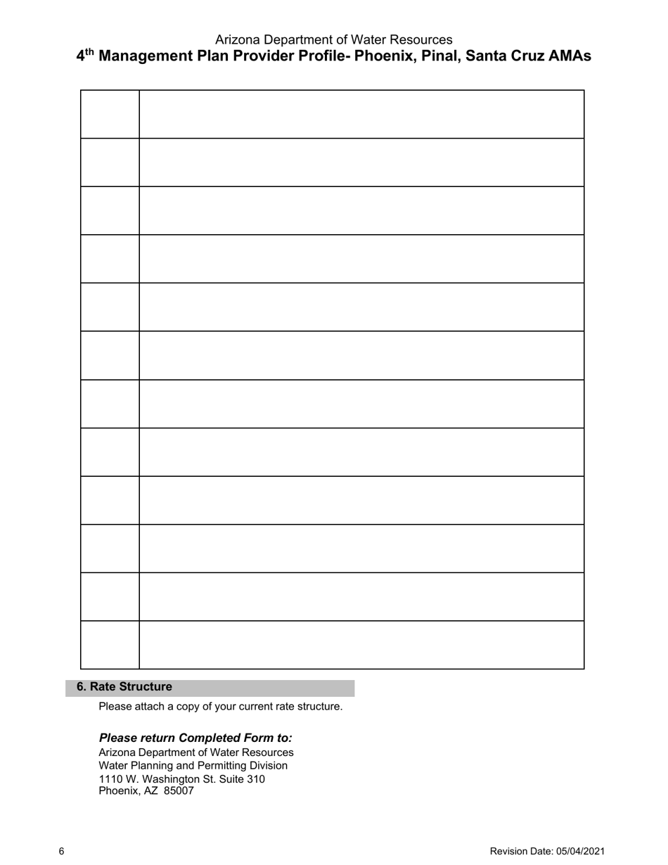 4th Management Plan Provider Profile - Phoenix, Pinal, Santa Cruz Amas - Arizona, Page 6