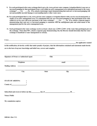 Form DWR-69-1 Notice of Water Exchange Contract - Arizona, Page 3