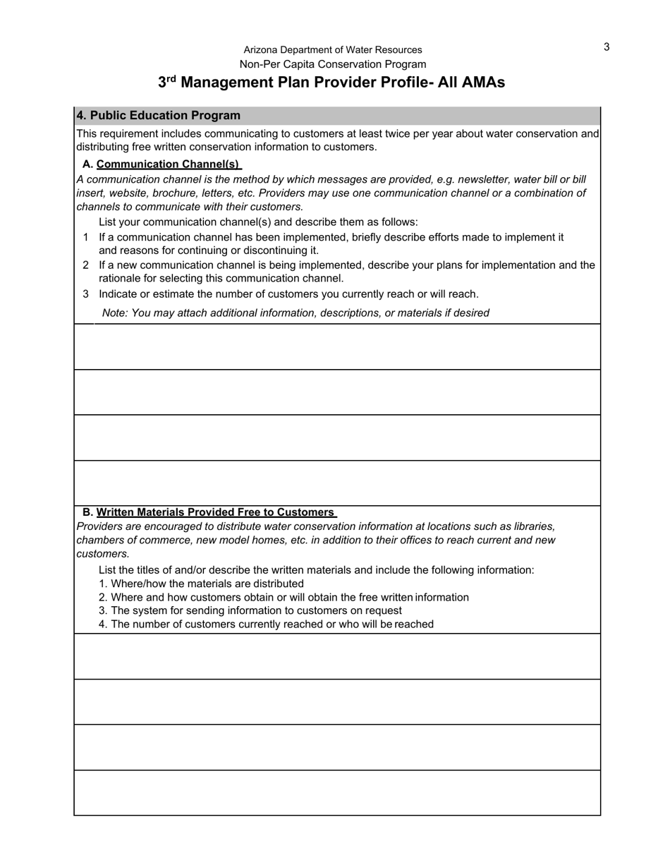 3rd Management Plan Provider Profile - All Amas - Arizona, Page 3