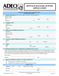 Form WPD-S/HWS Septage Hauler License Application - Arizona, Page 2