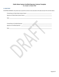 Public Water System Certified Operator Contract for a Grade 1 or Grade 2 Pws - Draft - Arizona, Page 6