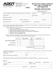 Document preview: Form 96-3003 Motor Fuel Losses Caused by Fire, Theft, Accident or Contamination Refund Application - Arizona