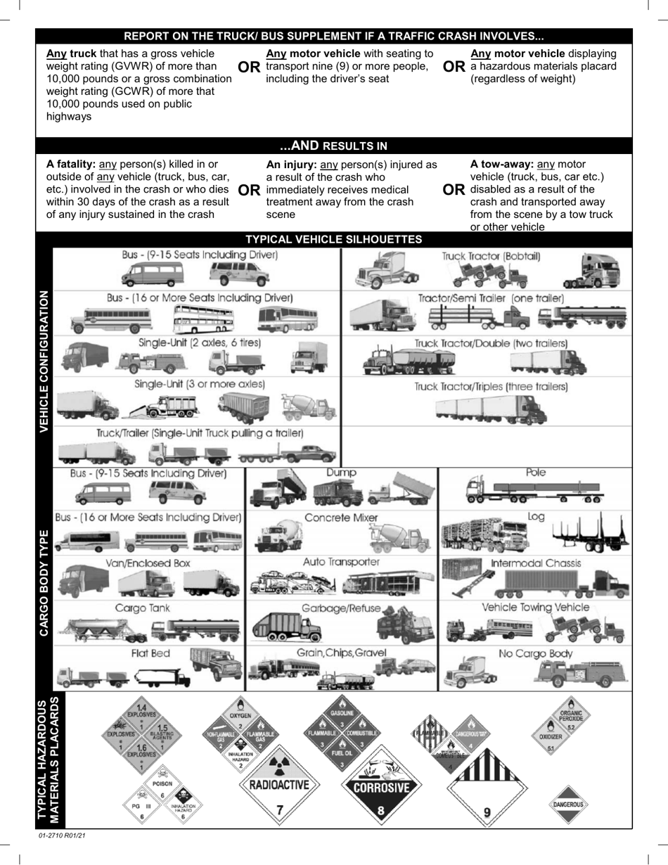 Form 01-2710 Arizona Crash Report - Truck / Bus Supplement - Arizona, Page 2