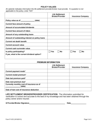 Form P-VOC Verification of Coverage for Life Insurance Policies - Arizona, Page 3