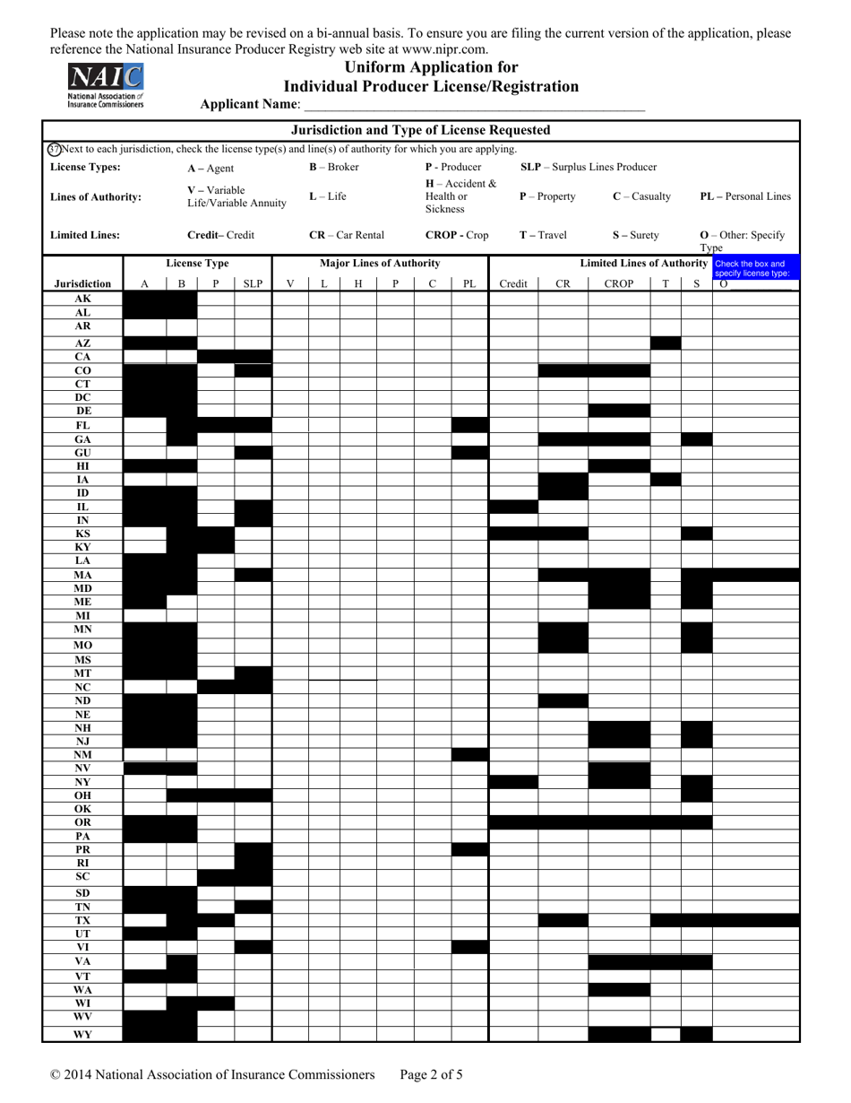 Naic Uniform Application for Individual Professional License / Registration - Arizona, Page 8