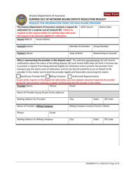 Form SOONBDRFI-P Request for Information From the Healthcare Provider - Arizona