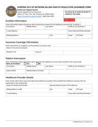 Surprise out-Of-Network Billing Dispute Resolution (Soonbdr) Form - Arizona, Page 2