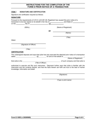 Instructions for Form D Prior Notice of a Transaction - Arizona, Page 4