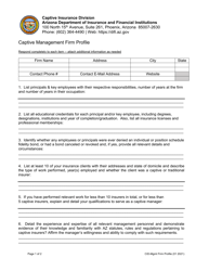 Document preview: Captive Management Firm Profile - Arizona