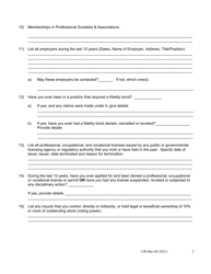 Form CID-BIO Biographical Affidavit - Captive Insurers - Arizona, Page 2