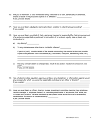 Form CID-BIO Biographical Affidavit - Captive Insurers - Arizona, Page 3