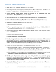 Form CID-APP Application for a Captive Insurance Company License - Arizona, Page 3