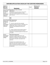 Form E-CR-C Uniform Application Checklist for Certified Reinsurers - Arizona, Page 3