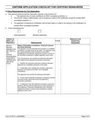 Form E-CR-C Uniform Application Checklist for Certified Reinsurers - Arizona, Page 4